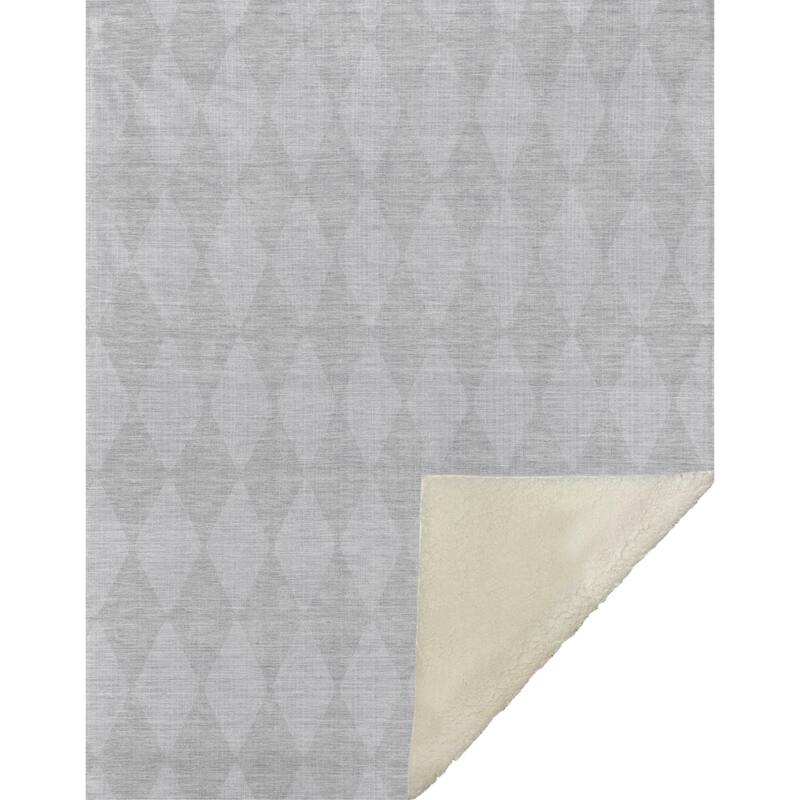 Premium Machine Washable Modern Argyle Sherpa Throw Blanket