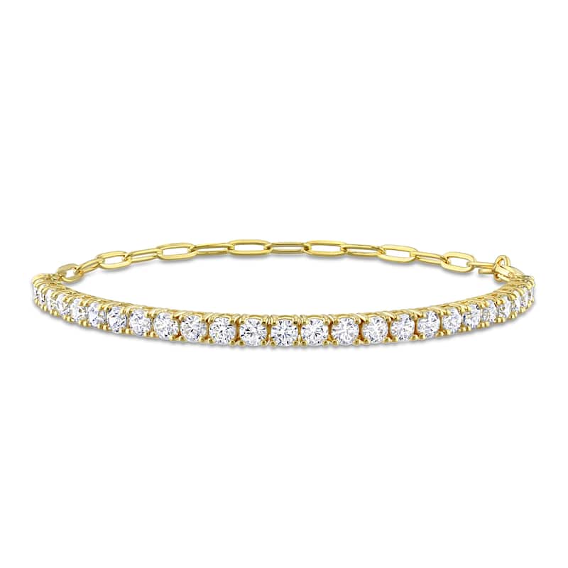 Miadora 5ct TGW Cubic Zirconia Tennis Bracelet in Yellow Silver