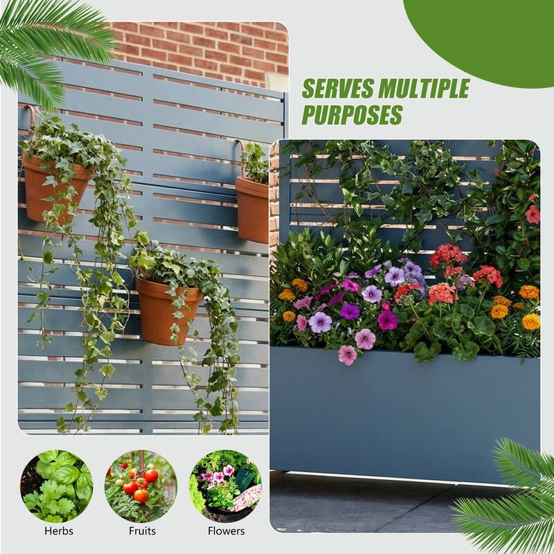 Raised Garden Bed Planter with Trellis Movable Planter Box with Lockable Wheels