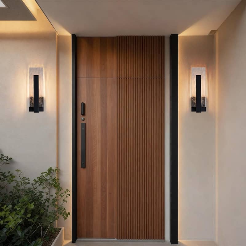 Black Modern Led Indoor Outdoor Wall Sconce, 12W 3000K Warm White