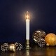 preview thumbnail 2 of 2, 9" White and Gold C7 Light Christmas Candle Lamp with Timer - Set of 4