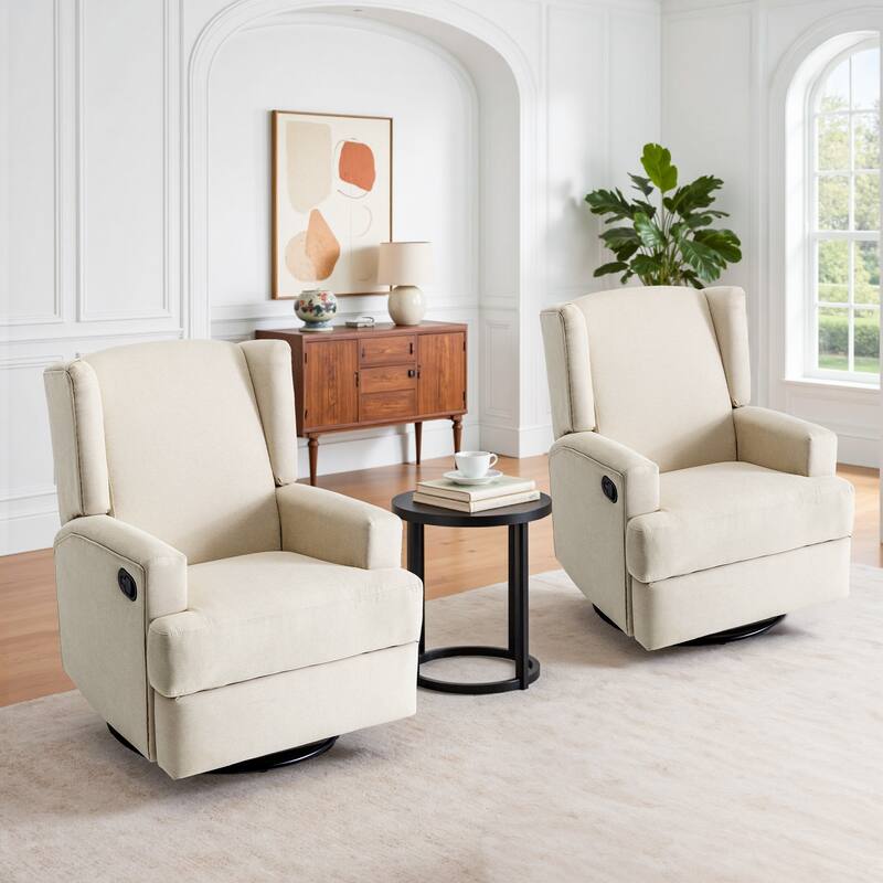 31'' W Manual Glider Swivel Glider Rocker Recliner Nursery Set of 2