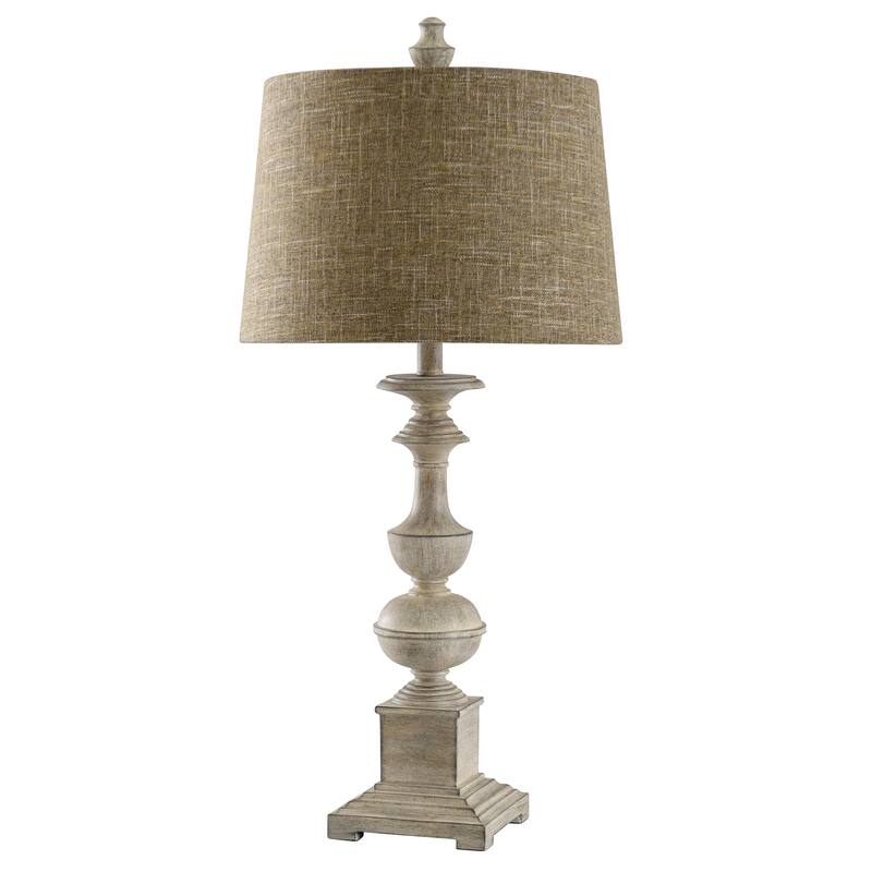 The Gray Barn Willowsun Distressed Off White Candlestick Footed Table Lamp - Distressed Off White Cream