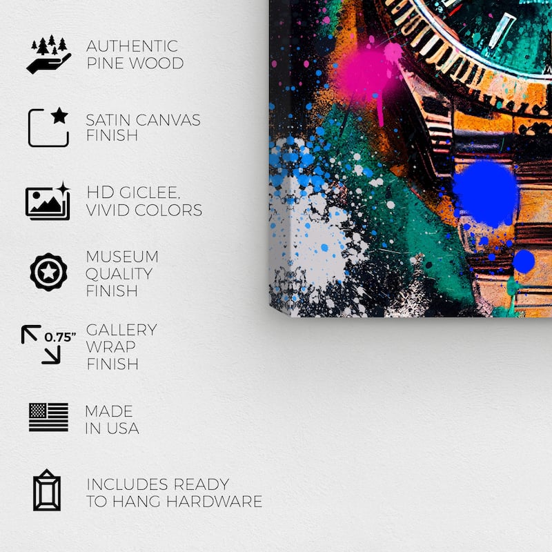 Wynwood Studio Fashion and Glam Watch for Winners II Orange and Bohemian & Eclectic Wall Art Canvas Print