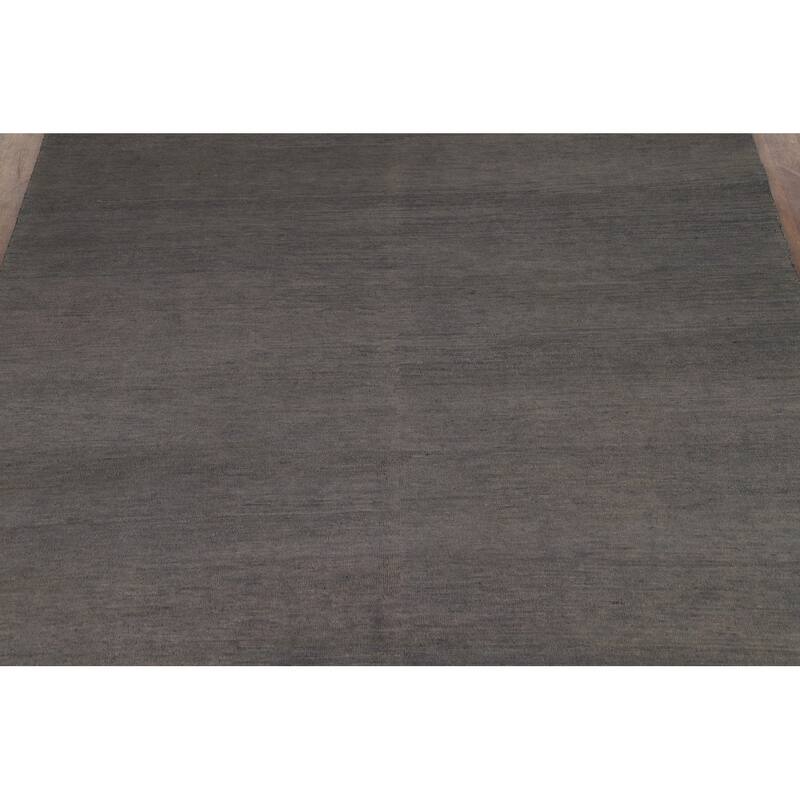 Modern Gray Gabbeh Oriental Area Rug Handmade Living Room Wool Carpet - 6'8" x 9'7"
