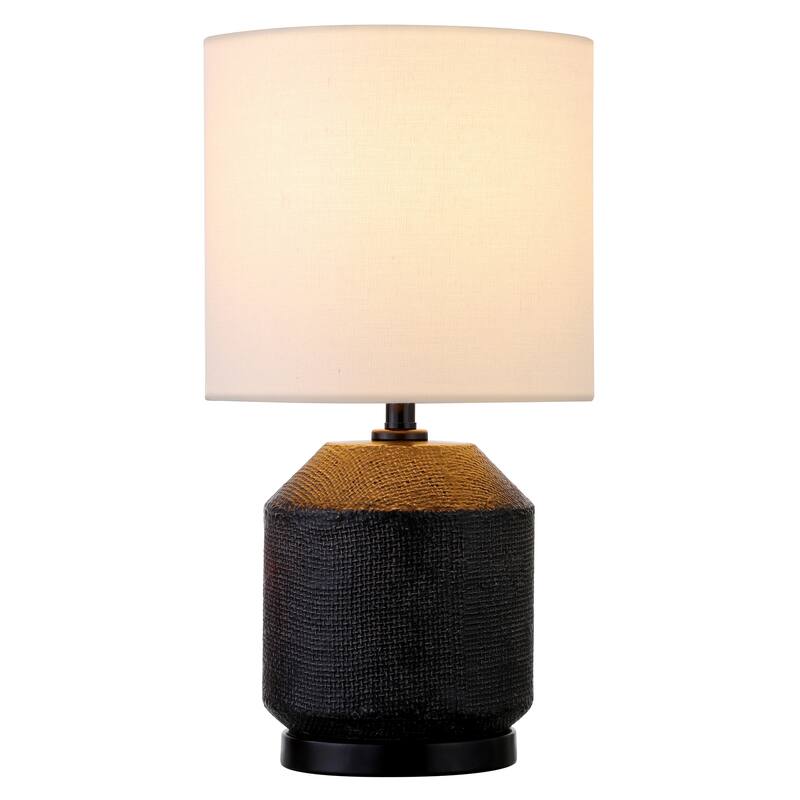 Esther 15" Tall Textured Ceramic Mini Lamp with Fabric Shade - 5.5" Wide