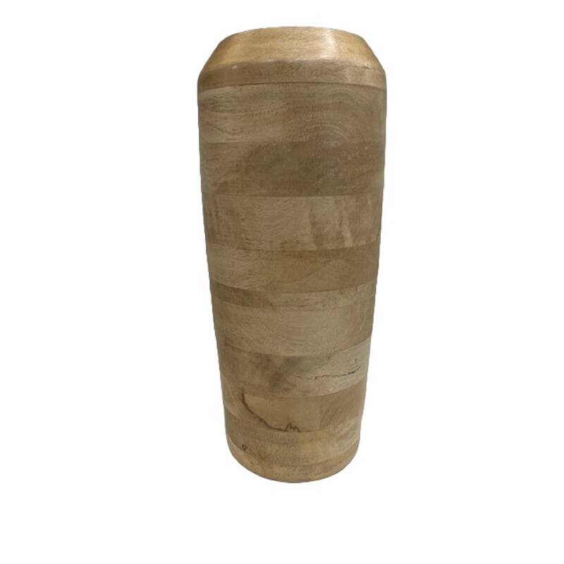 Walsall Vase Mango Wood Sm L 6.5" x W 6.5" x H 18" - Sun Bleached