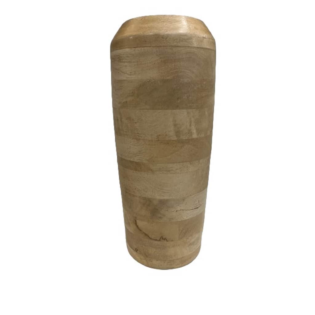 Walsall Vase Mango Wood Sm L 6.5" x W 6.5" x H 18" - Sun Bleached