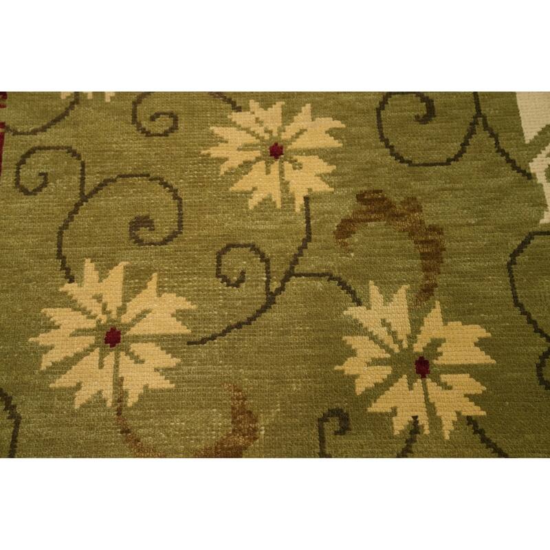 All-Over Floral Indian Area Rug 6x10 - 10' 1'' X 6' 5''
