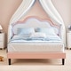 preview thumbnail 1 of 33, Moasis PU Adjustable Cloud Headboard Bed Frame Platform with LED