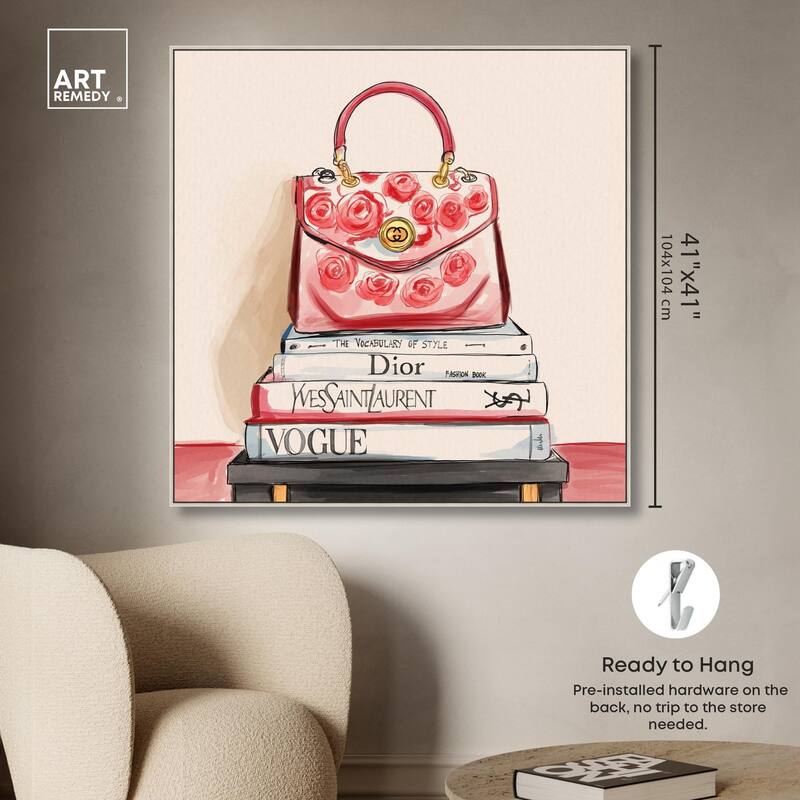red flowers handbag Canvas by Art Remedy