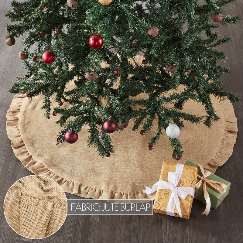 Greetings Jute Burlap Tan Tree Skirt 36 - 36 in