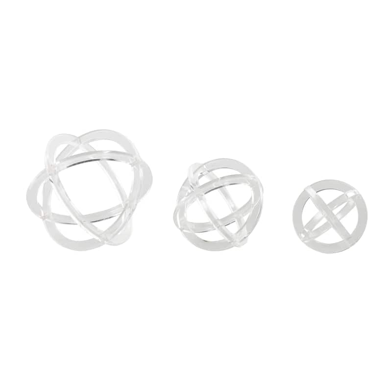 Acrylic Plastic Geometric Delicate Sculpture - Set of 3 Clear - Roche River Decor - 7"W x 8"L x 7"H