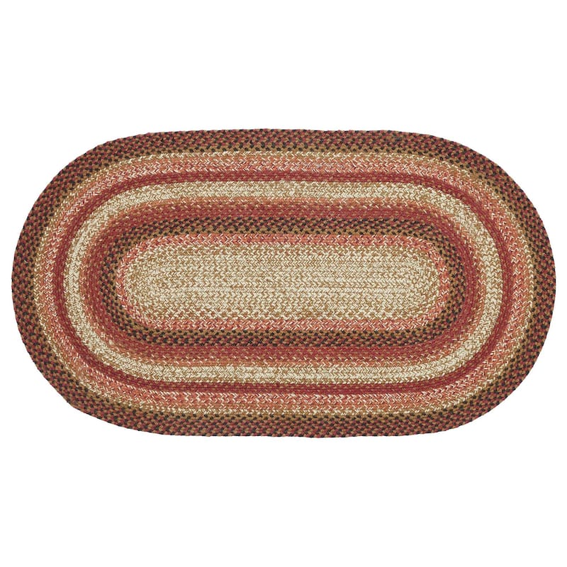 Ginger Spice Jute Rug Oval w/ Pad 27x48 - 27" x 48" Oval