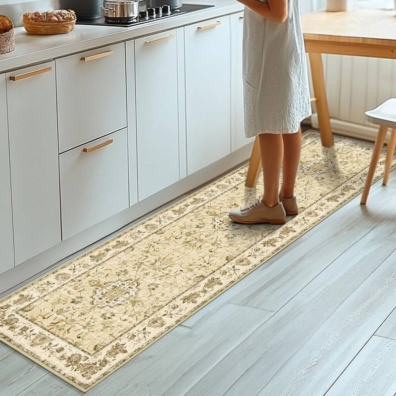 Vintage Boho Area Rugs Machine Washable Non Slip Living Room Rug