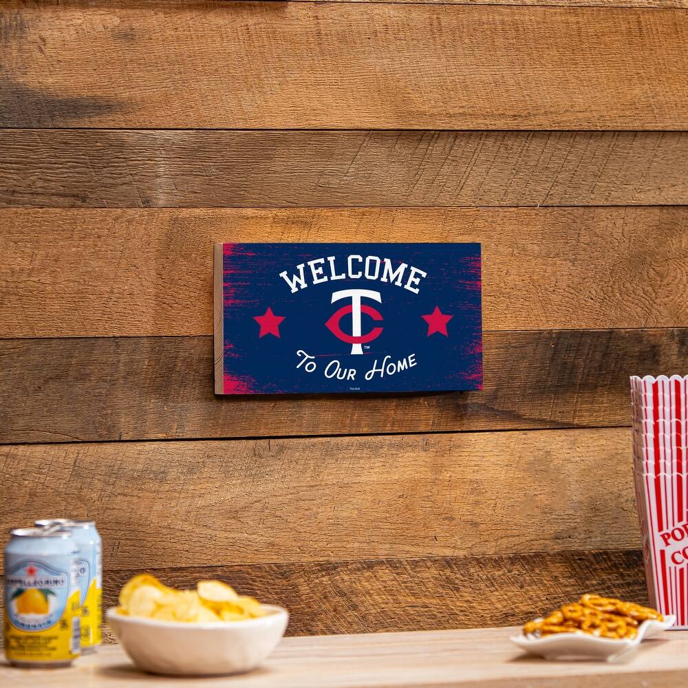 Minnesota Twins Wooden Door Decor Wall Sign - Multi-Color