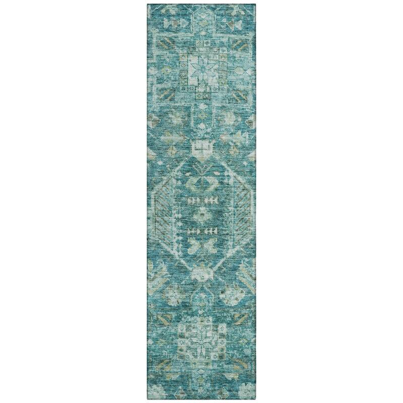 Machine Washable Indoor/ Outdoor Boho Traditional Chantille Rug