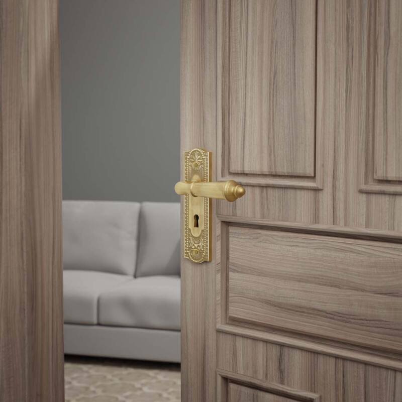 Brass Door Escutcheon Keyhole Cover Back Plate 7 1/4" L with Keyhole Cover Tarnish Resistant Pack of 4 Renovators Supply