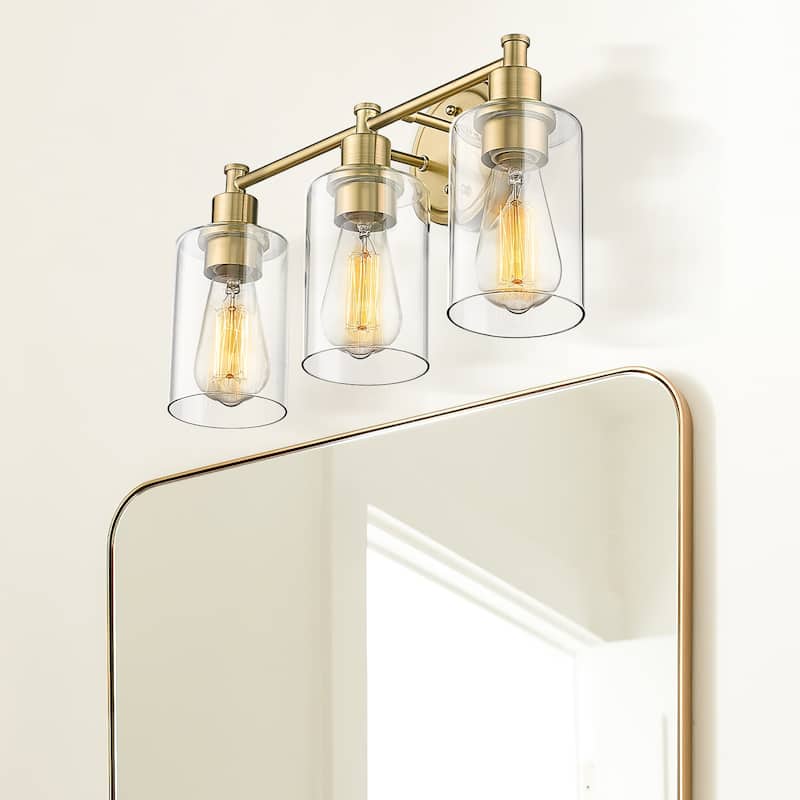 2/3/4/5-Light Bathroom Vanity Light with Clear Glass Shade