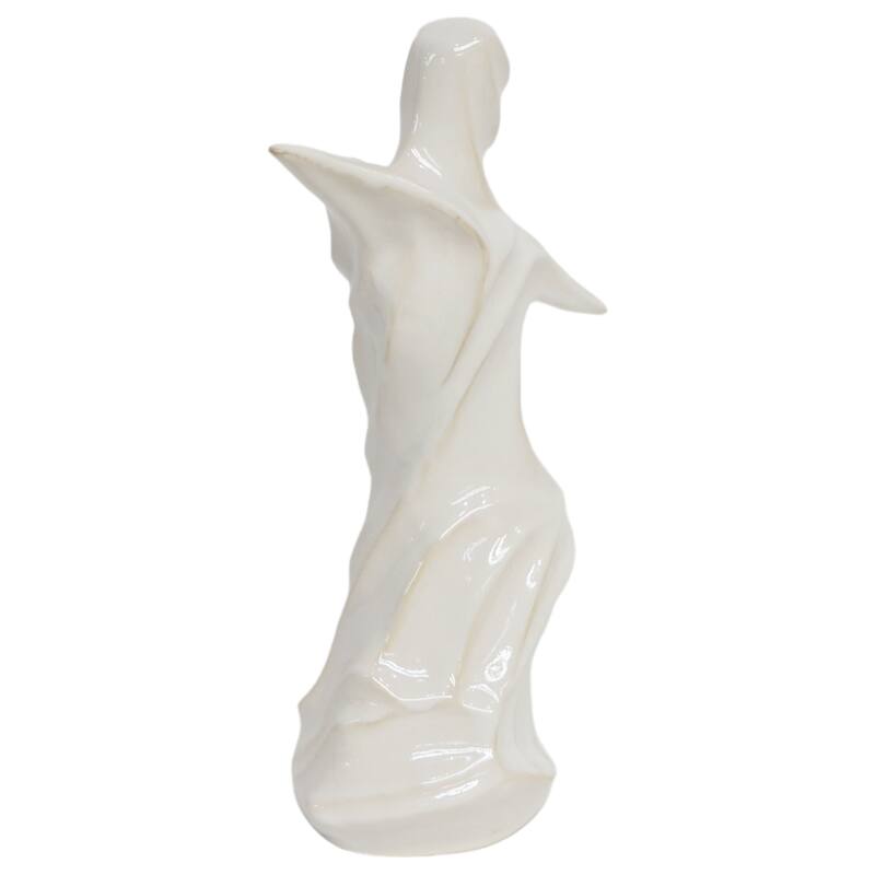 Abstract Ceramic Dancer Statue Figurine for Home Decor - 14", White - 14.0"
