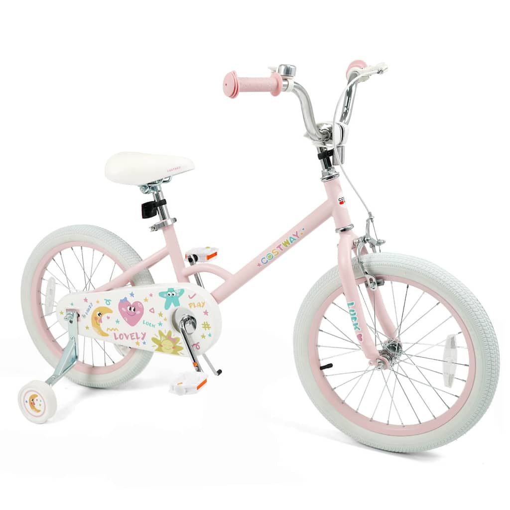 Costway 12/14/16/18 Inch Kids Bike for Girls Boys Age 3-8 Years with - See Details