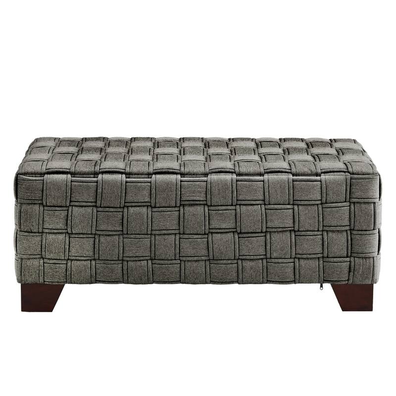 Orlo Walnut Finish Woven Bench by iNSPIRE Q Modern