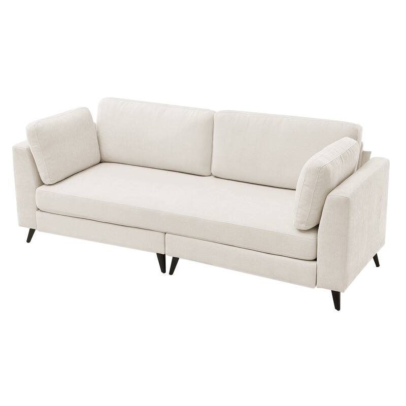 Modern Chenille 2 Seater Sofa Chouch with Bolster Pillows