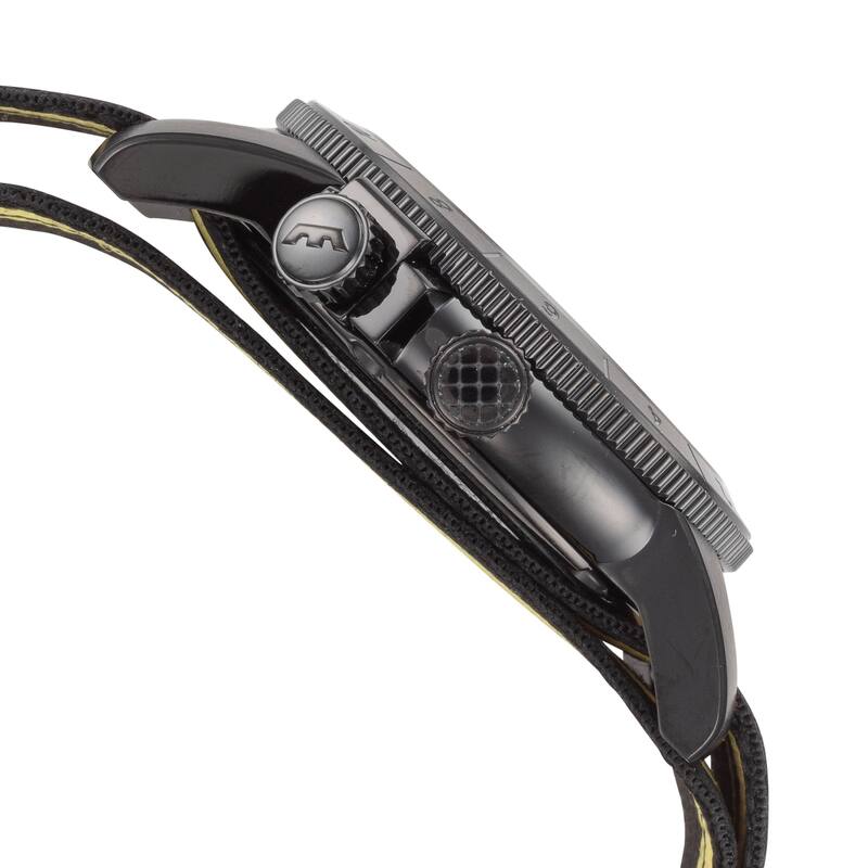 Glycine Men's Airman Contemporary Purist 42mm Automatic Watch GL0498 - Black and Yellow - N/A