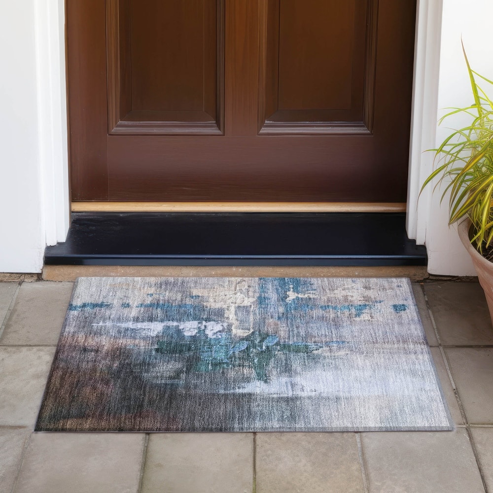 Machine Washable Indoor/Outdoor Modern Painters Touch Chantille Rug