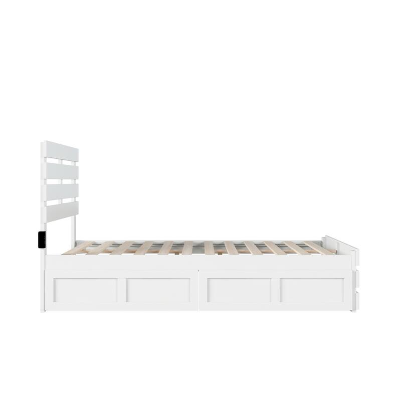 Oxford Bed with Footboard and USB Turbo Charger with 2 Drawers