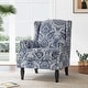 preview thumbnail 14 of 80, Mid-Century Modern Linen/ Vegan Leather Wing Back Accent Chair Navy-Linen