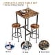 preview thumbnail 6 of 6, 3 Piece Dining Table Set, Modern Square Bar Table and 2 Round Stools, Kitchen Counter Height Table Set