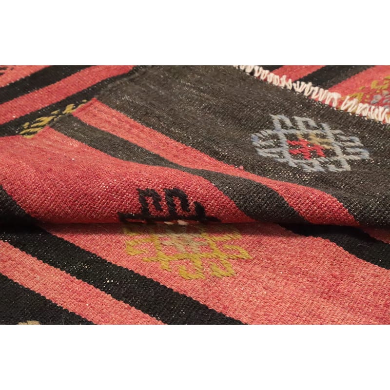Hand Woven Oriental 100% Wool Carpet Southwestern Tribal Multi-Colored Kilim Area Rug - 9' 8'' X 5' 10''