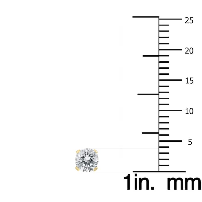Marquee 3/8 Carat TW Round Diamond Solitaire Stud Earrings In 14k Yellow Gold (I-J COLOR, SI2-SI3 CLARITY)