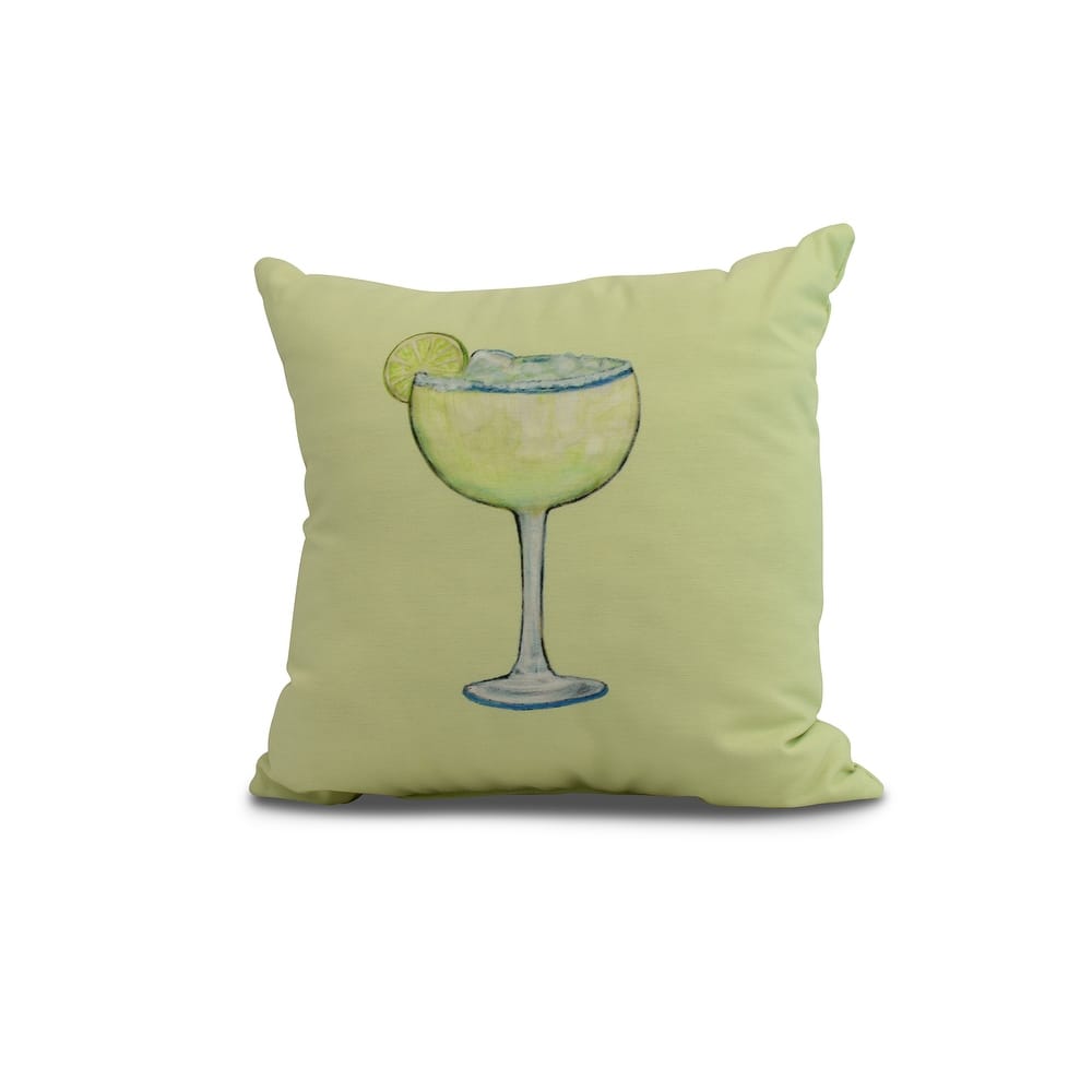 18 x 18 Inch Margarita Plain Geometric Print Outdoor Pillow