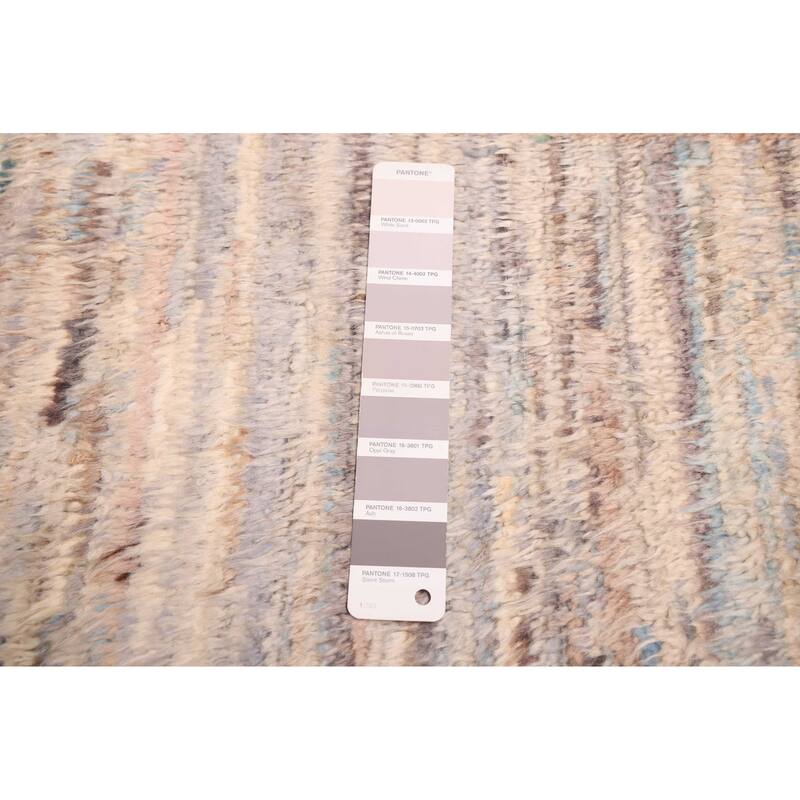 ECARPETGALLERY Hand-knotted Pak Finest Marrakesh Light Blue, Light Grey Wool Rug - 9'1 x 9'10