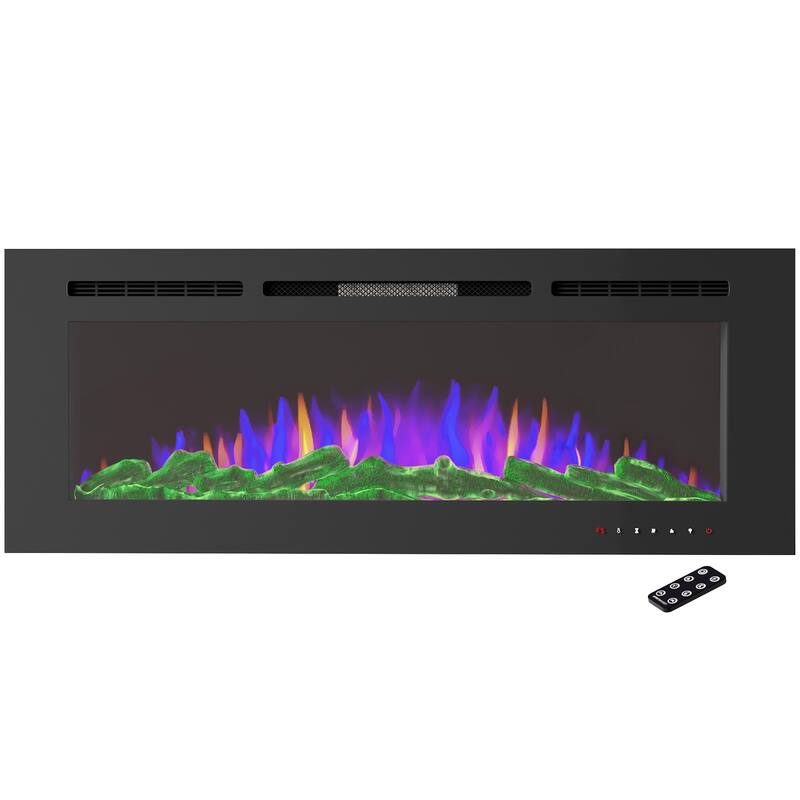 Hastings Home 60-Inch Electric Fireplace with 3-Color LED Flames