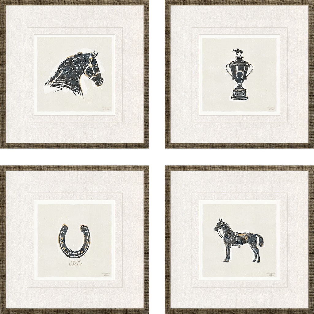 Equestrian S/4 Framed Art Exclusive Giclee Under Glass - Black