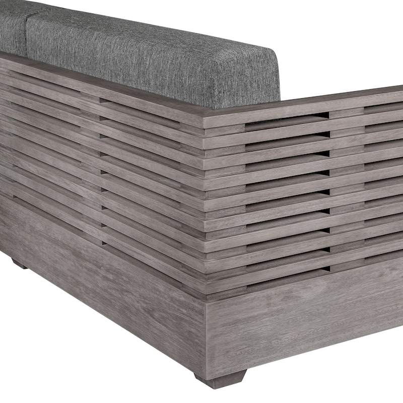 Vivid Eucalyptus Solid Wood All Weather Outdoor 3 Seater Patio Sofa with Olefin Cushions