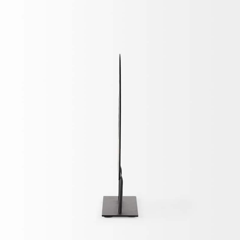 Black Metal Round Geometric Sculpture