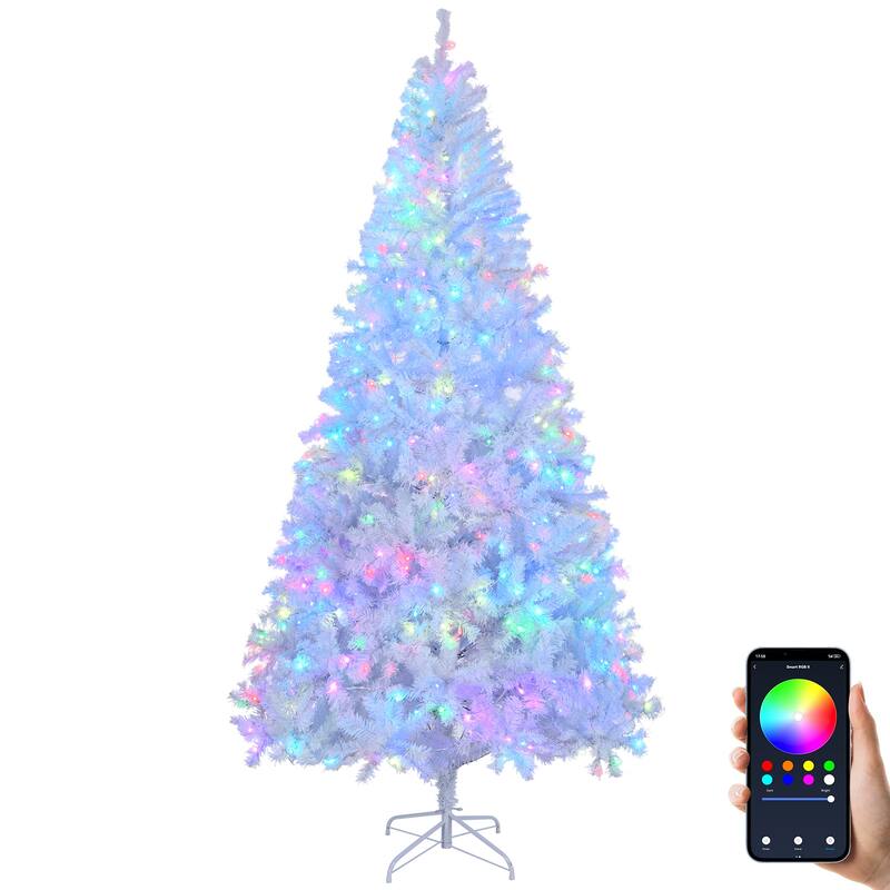 Pre-lit Artificial Christmas Tree with 400 RGB Lights and 1150 Branch Tips APP Controlled for Home or Office