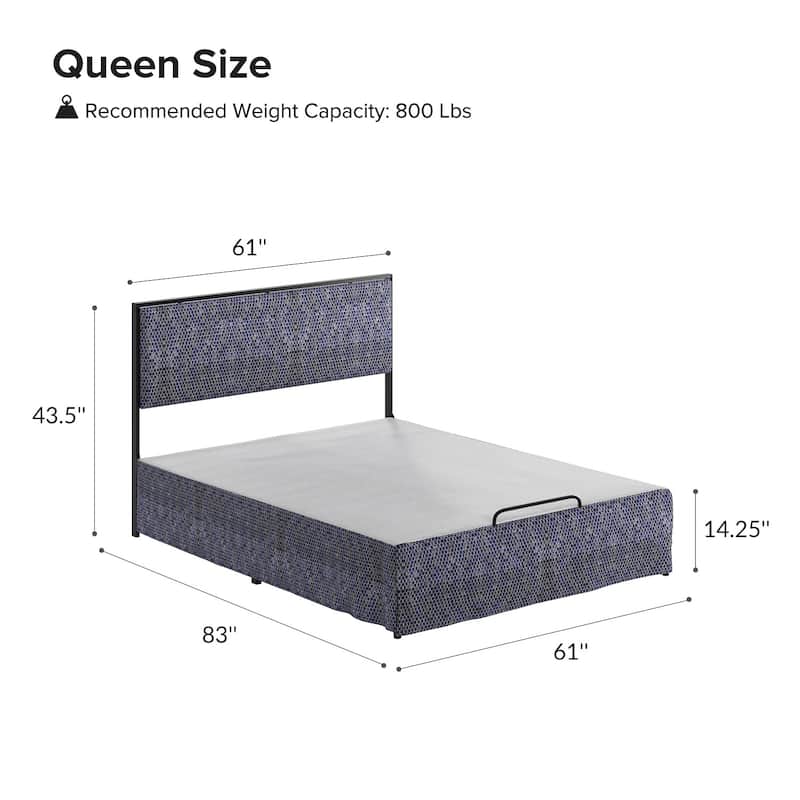 Oliver Modern Washable Slipcover Bed Upholstered Metal by HULALA HOME