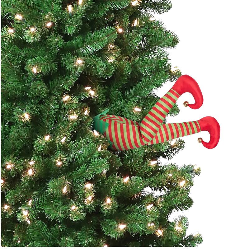 Mr. Christmas Animated Kicking Elf Christmas Tree Decoration - Motion Activated - Red