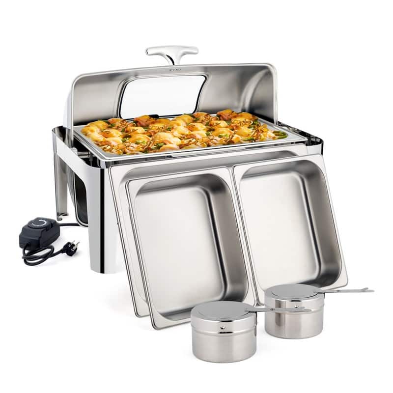 400W 9Qt Stainless Steel Dual Use(Fuel or Electric) Chafing Dish Bed