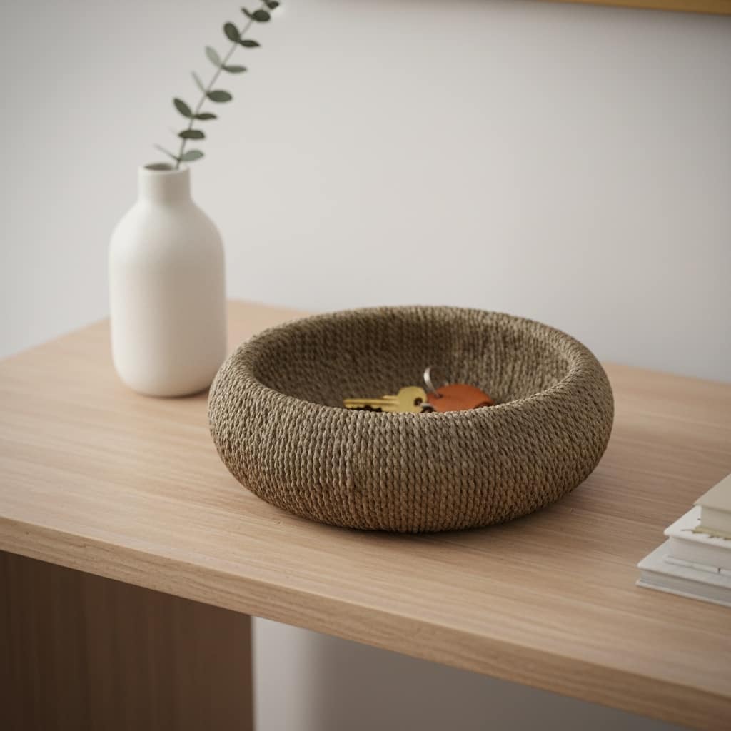 Decorative Woven Bowl for Home Decor - 16", Tan - 15.5"