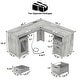 preview thumbnail 57 of 70, Modern Farmhouse L-Shape Desk with File Cabinet and Drawers, Homer Office Executive Desk with Charge Station