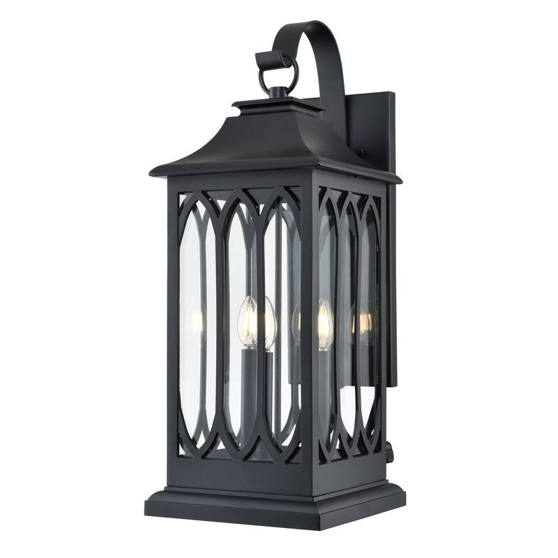 Mallorey Outdoor Wall Sconce Powder Coated Black - Powder Coated Black - 28.25