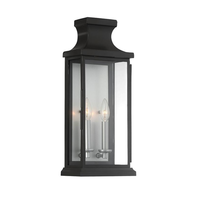 Brooke 2-Light Outdoor Wall Lantern in Matte Black
