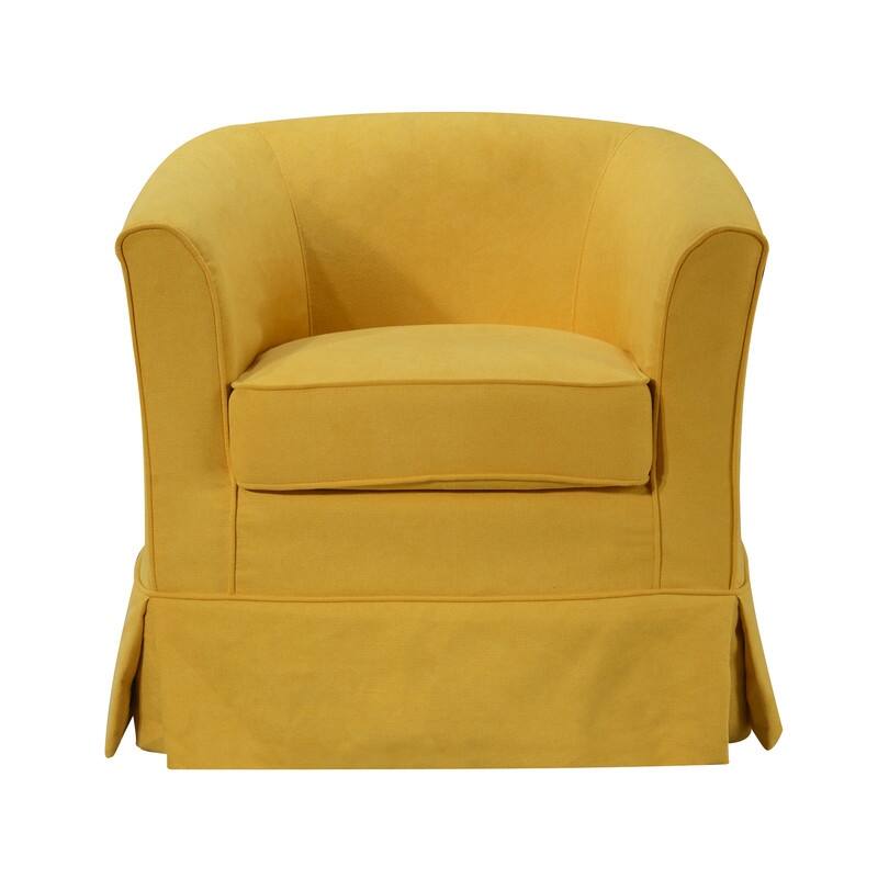 Tucker Woven Fabric Swivel Barrel Chair