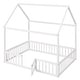preview thumbnail 22 of 42, Twin/Full Wood House Bed with Fence & Roof - Enclosed Play Area for Kids